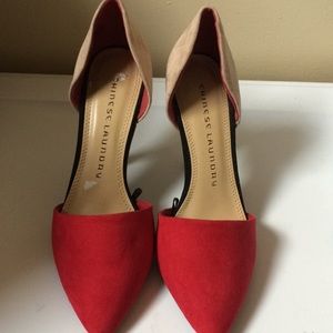 Red and Tan Chinese Landry Heels